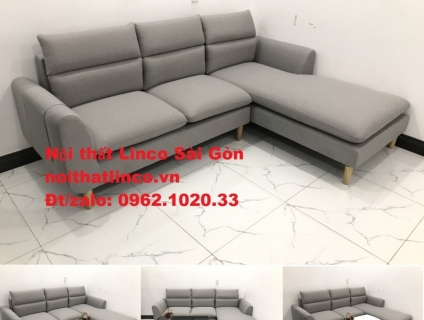 Bộ bàn ghế sofa góc L | Sofa góc chữ L giá rẻ xám trắng | Linco Sofa