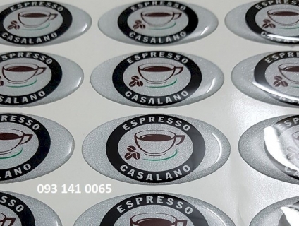 In logo phản quang 3d, sticker phủ epoxy nổi số lượng ít