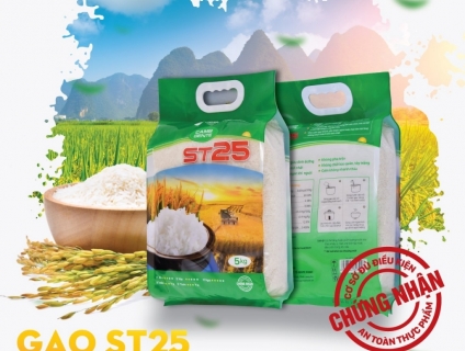 Gạo đặc sản ST25 Gente Food túi 5kg, Cơm Thơm, Dai, mềm, vị ngọt