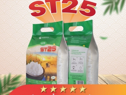 Gạo ST25 Gente Food túi 2kg đặc biệt thơm ngon, dai cơm vị ngọt