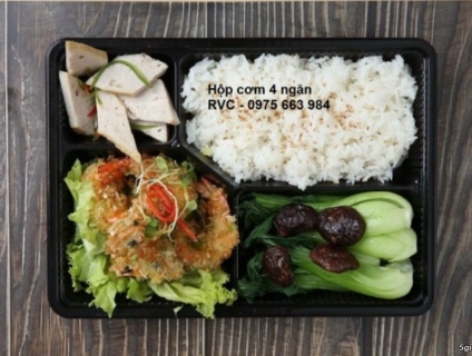 Hộp Nhựa HT25 Đựng Cơm Dùng 1 Lần 4 Ngăn