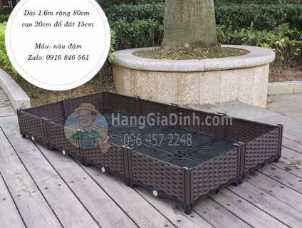 Chậu trồng rau ghép thông minh luống to Kích thước 160x80x20cm
