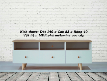 Kệ Tivi gỗ TI-KTV107 màu  xanh