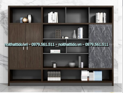Tủ Văn Phòng 002 màu  nâu  xám  đẹp