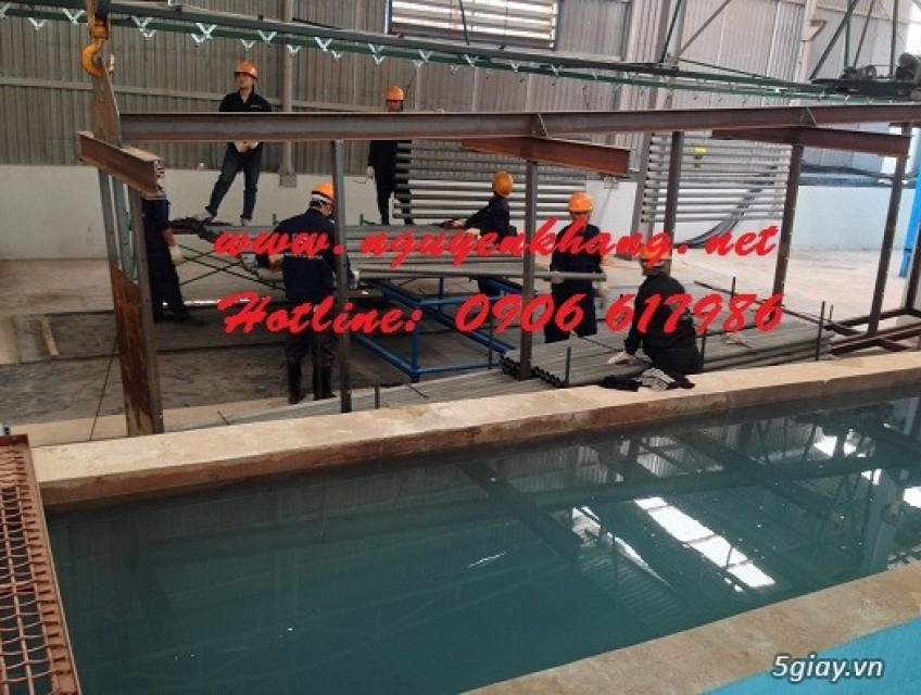 Xây hồ bể hóa chất xử lý bề mặt kim loại ngành sơn tĩnh điện