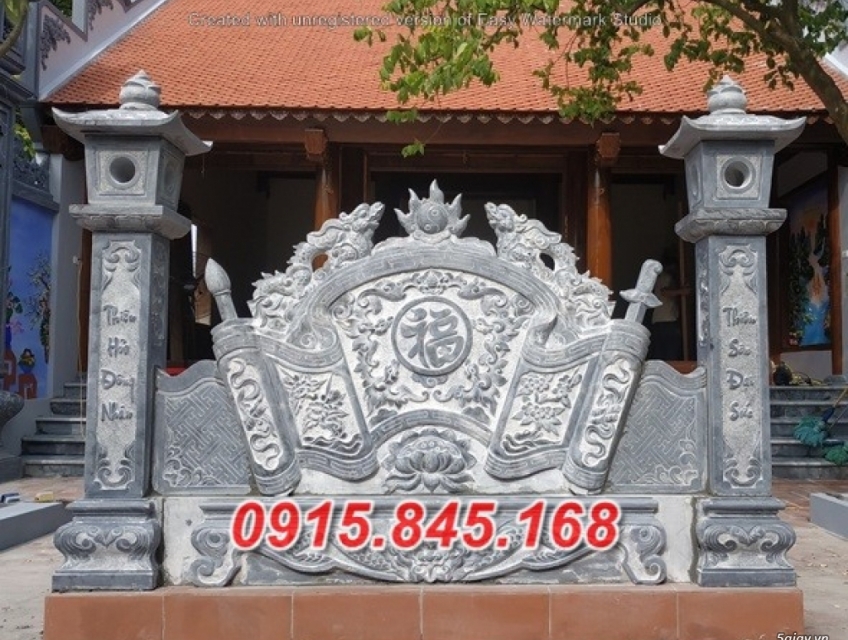 59 Long an + mẫu cuốn thư bằng đá xanh ninh bình đẹp bán