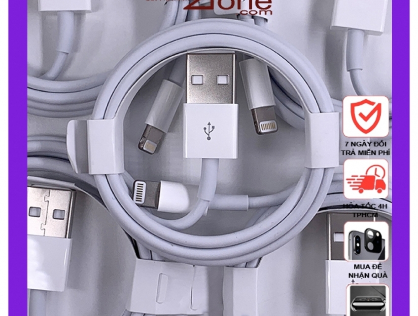 [Miễn phí giao hàng] Cáp sạc iPhone bóc máy chính hãng