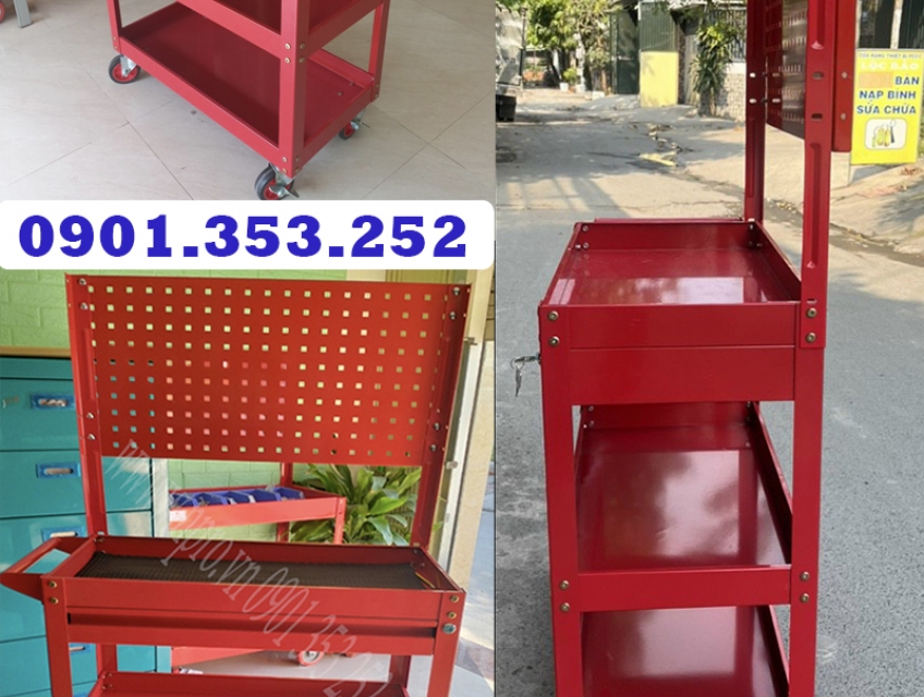 Tủ đồ nghề 1 ngăn kéo khoá, 2 khay chứa dụng cụ lộ thiên