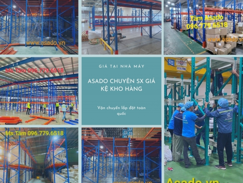 Asado chuyên sản xuất và lắp đặt Kệ tải nhẹ và trung (100 đến 500kg)