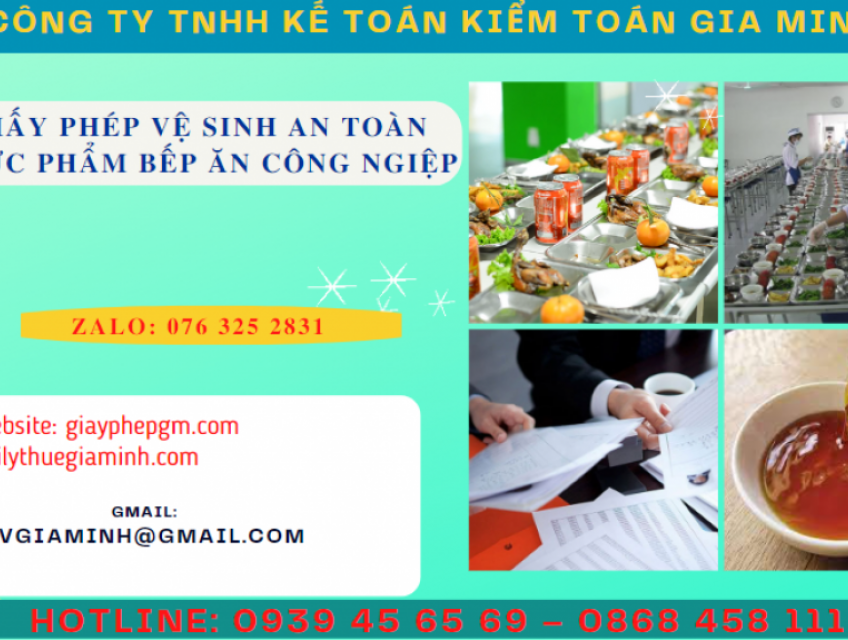 Xin giấy phép an toàn thực phẩm cho bếp ăn công nghiệp