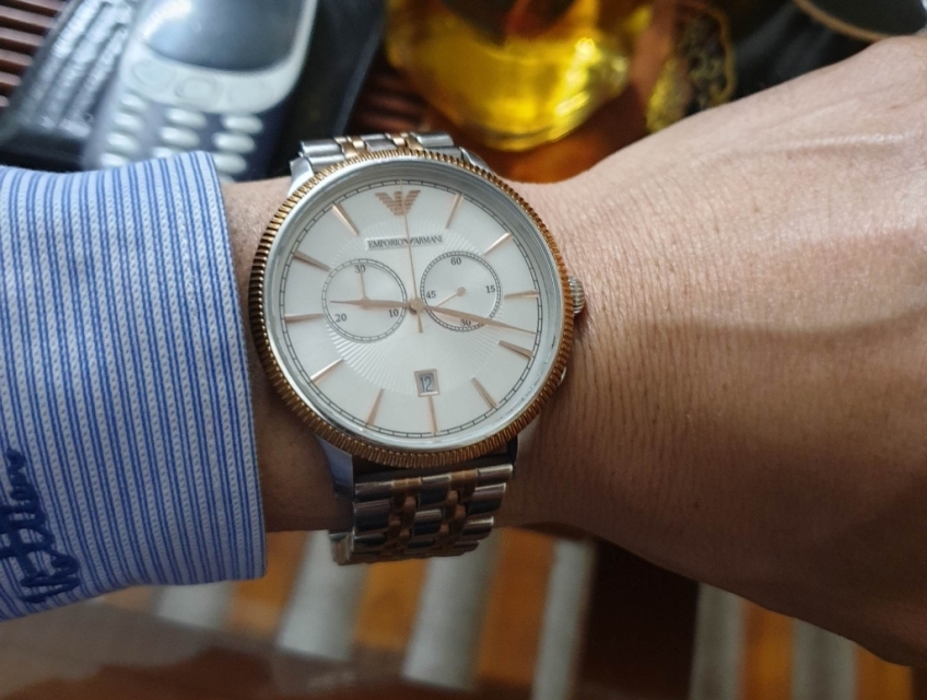 Đồng hồ nam Armani AR1826,size 43,dây khóa thép đúc dime nguyên zin