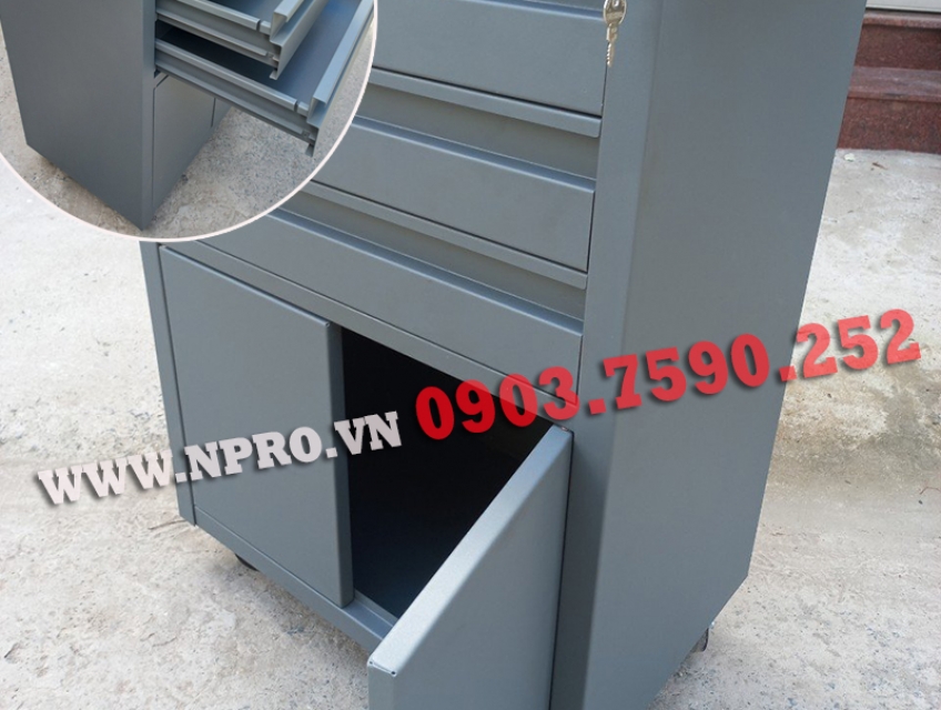 Tủ đồ nghề cơ khí 4 ngăn, xe đẩy, kệ đựng dụng cụ