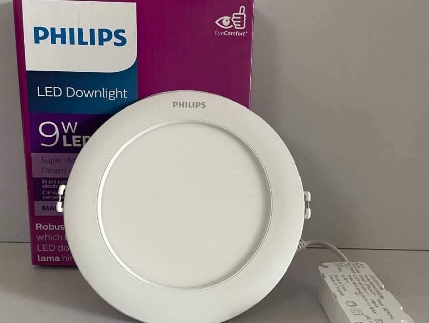 Đèn led âm trần siêu mỏng 9W PHILIPS DL262 phù hợp trần thạch cao thấp