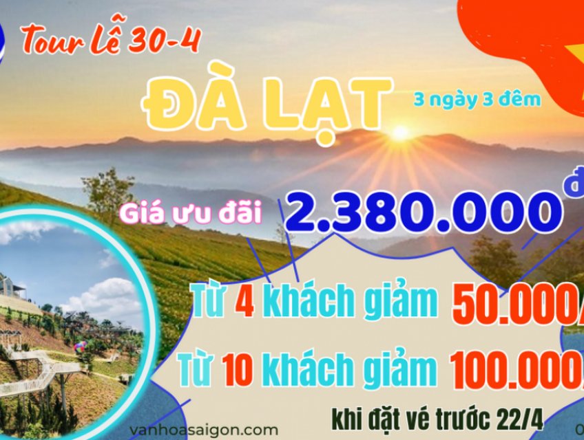 Tour Phú Quốc - Nha Trang - Đà Lạt lễ 30/4