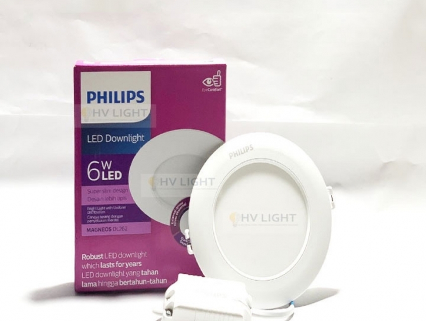 Đèn led âm trần siêu mỏng 6W D100 DL262 Philips | HV Lighting