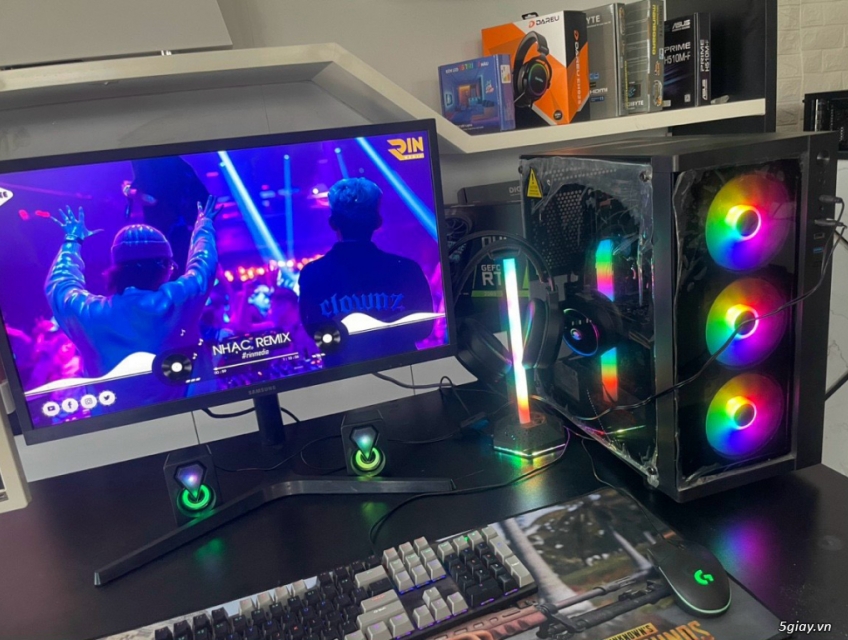 Bộ PC gaming Main H610 - i3 12100f - gtx 1650 4g màn 24inch 75hz new