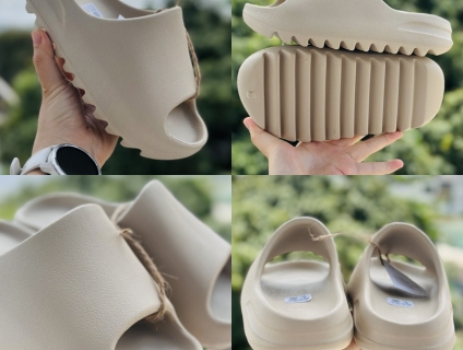 Dép bánh mì Yezy Slide Vân Nhám quai ngang nam nữ, đế cao 5cm, bảng ca