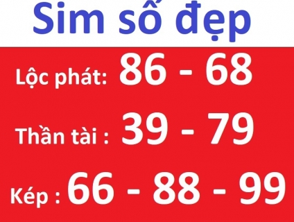 Sim Lọc Đẹp Đuôi 66. 88. 99. 68. 86. 79. 89... giá chỉ từ 100k