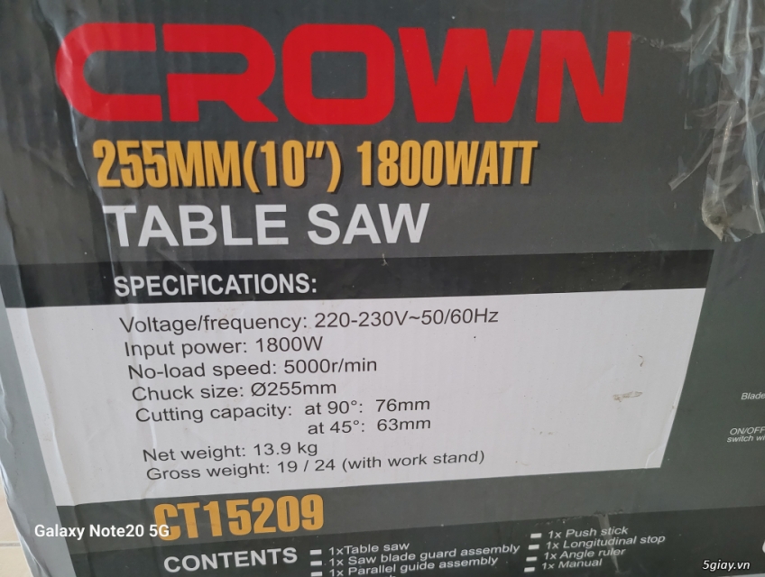 Cưa gỗ bàn Crown CT15209 ít xài như mới fullbox