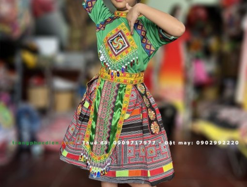 Cho thuê trang phục dân tộc H'mong bé gái