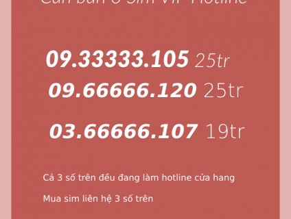 Bán cặp SIM VIP Hotline.  09-66666,120  09.33333.105