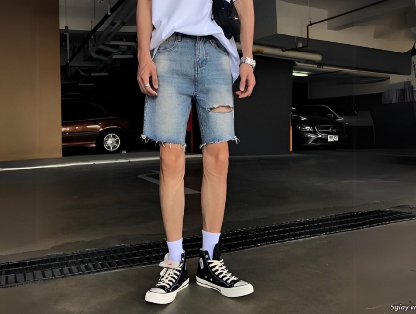 Quần Short jean nam - nữ cao cấp