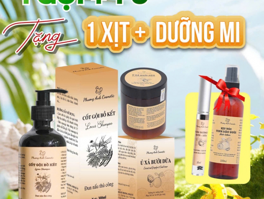 DẦU GỘI THIÊN NHIÊN BỒ KẾT PHƯƠNG ANH COSMETIC 500ML LÀM SẠCH, DƯỠNG T