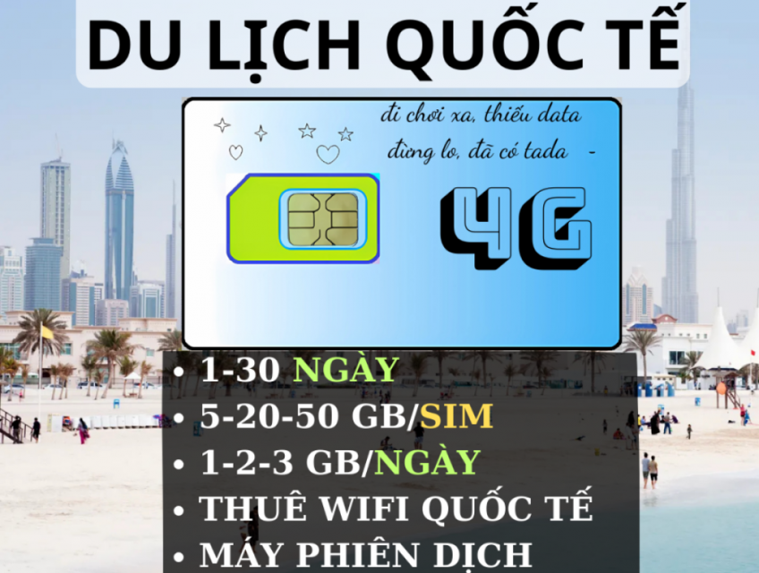Sim 4G Du Lịch Quốc Tế - Thuê wifi quốc tế simgicungco.vn - 0902075959