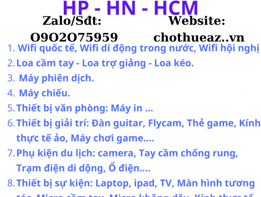 Cho thuê mọi thứ website chothueaz.vn - zalo/sđt 0902075959