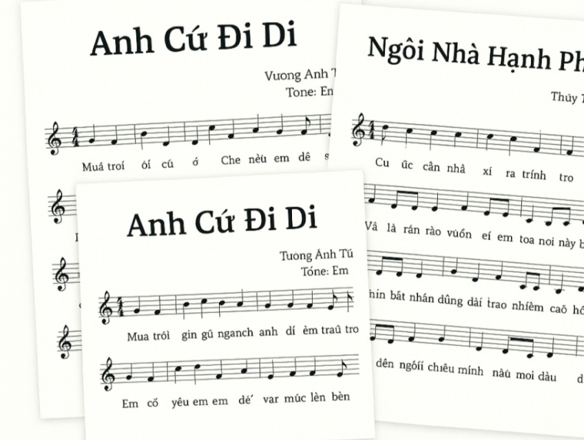 Combo 500 Sheet Nhạc Việt nổi tiếng