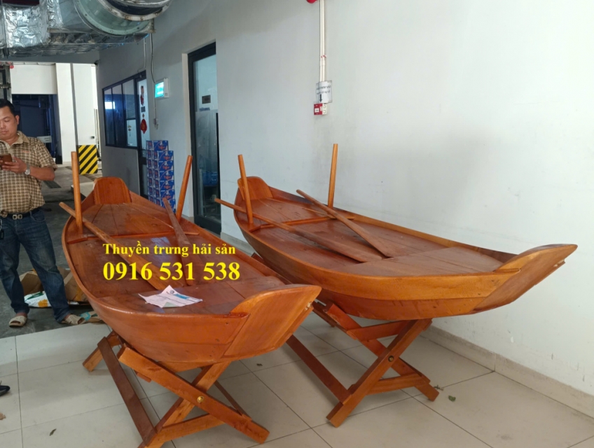 Xuồng trưng hải sản, Xuồng bày hải sản, Xuồng decor