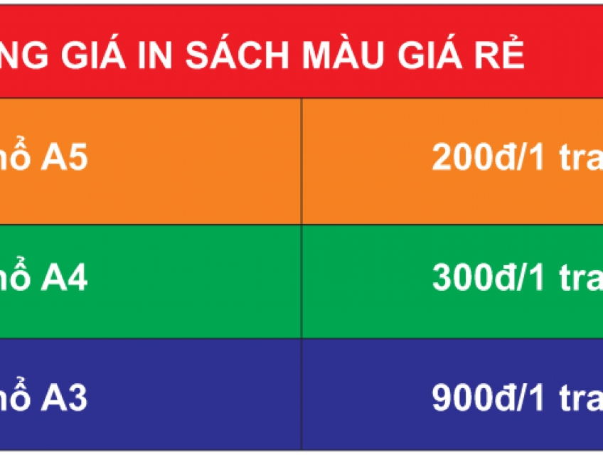 In sách màu giá rẻ Tại Hà Nội