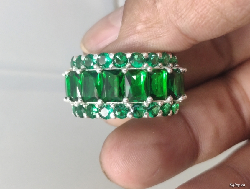 cực độc vip chuẩn thợ nhà làm. nhẫn bạc phối fux đá màu xanh Heniken l