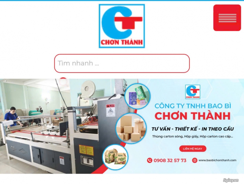 CTY BAO BÌ CHƠN THÀNH tuyển nam LĐPT làm tại Củ Chi
