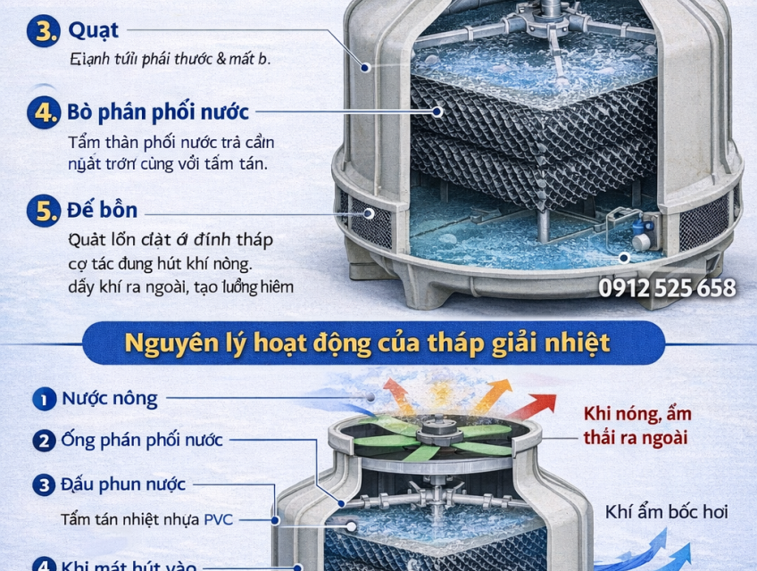 Nguyên Lý Tháp Giải Nhiệt Nước Hoạt Động Như Thế Nào?