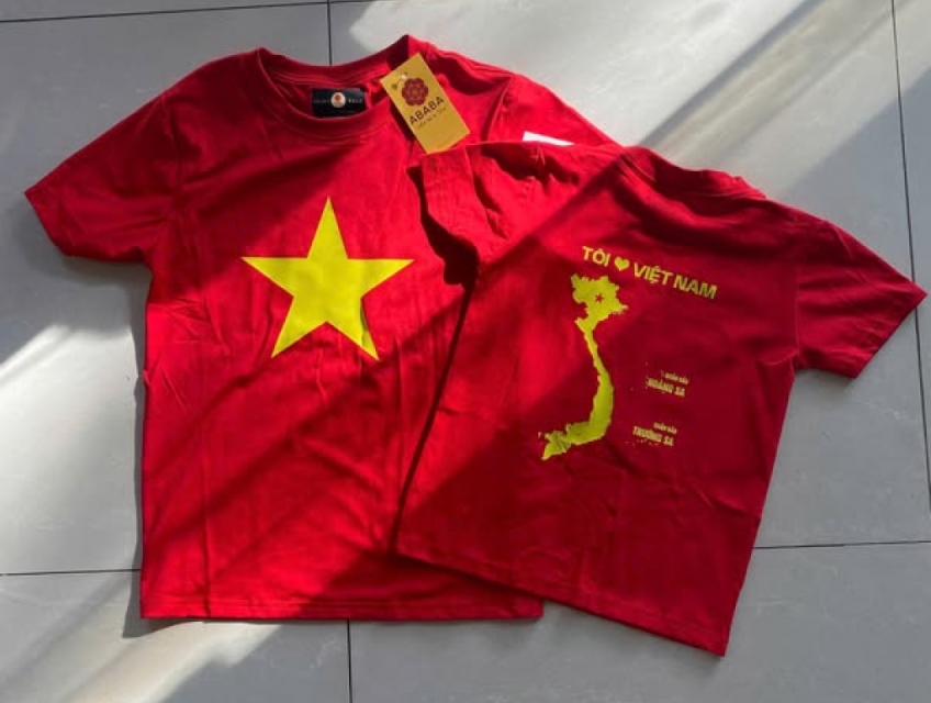 Áo cờ đỏ sao vàng cao cấp chất cotton xịn mát Có sẵn tại Hoàng Mai HN