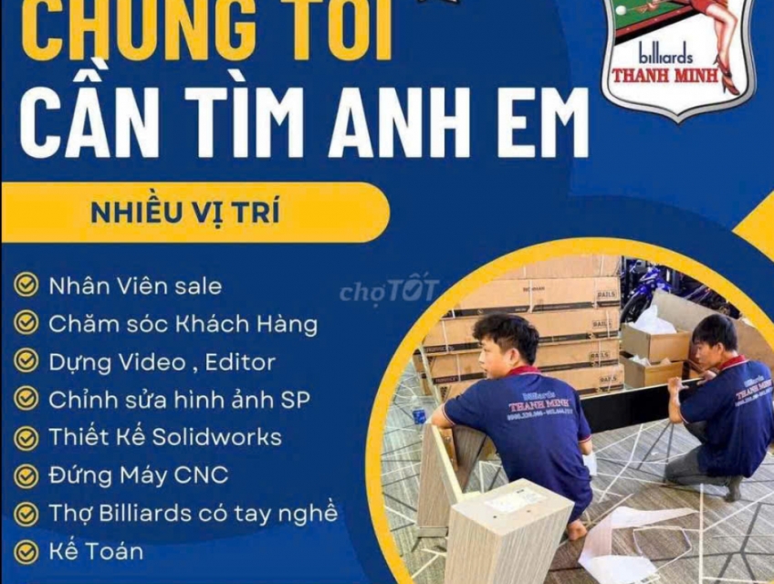 Cửa hàng bán phụ kiện bida tuyển NV bán hàng, livestream & CSKH