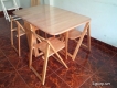Bán bộ bàn ghế xếp gấp tiện lợi bằng gỗ tự nhiên chất lượng xuất khẩu, bàn ăn XK