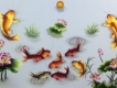 Tranh thêu tay - Cá Chép Hóa Rồng 9 con - Đẹp rẻ - cao cấp - Giao hàng theo yêu cầu.