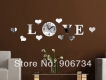 Đồng hồ treo tường chữ LOVE MS012