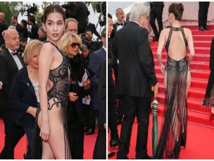 Ngọc Trinh gây sốc khi mặc như không mặc ở Cannes