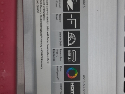 Acer A515 i5 8265/4gb/1Tb/15.6'/optane 16Gb Like new