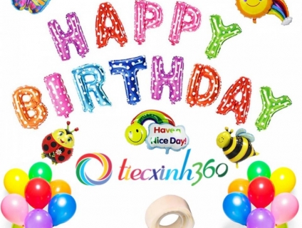Bộ bong bóng sinh nhật nhiều màu
