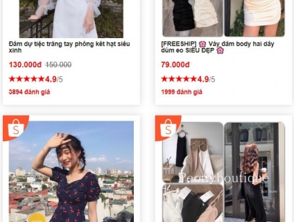 Top list đầm váy của các shop uy tín ngàn review