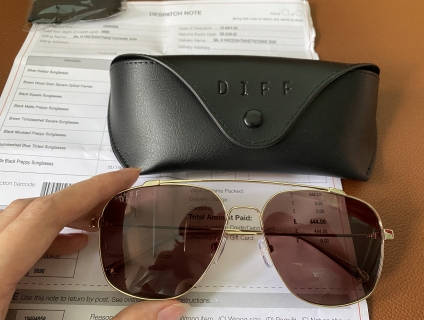 Kính phi công DIFF chính hãng săn sales tại Anh chống 100%UV có Bill