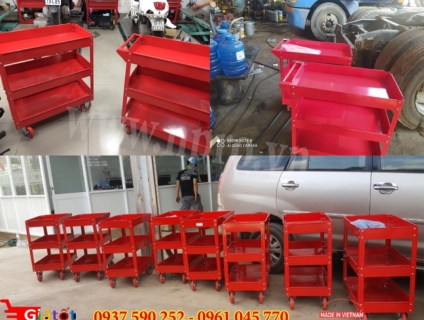 Xe đựng dụng cụ 3 ngăn có bánh xe di chuyển