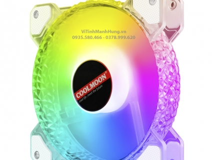 Quạt CoolMoon D , Led RGB 12cm, 6 pin, 1200rpm, đồng bộ Hub CoolMoon.
