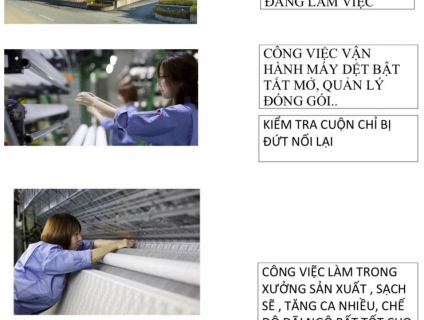 THÔNG BÁO TUYỂN 02 NỮ THỰC TẬP SINH ĐƠN HÀNG VẬN HÀNH MÁY DỆT TẠI NHẬT BẢN