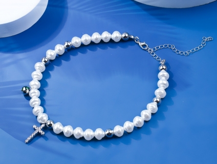 Dây chuyền nam, nữ Helios ngọc trai chữ Thập