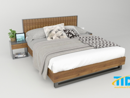 GIƯỜNG NGỦ-TI-GN026 giường màu nâu gỗ